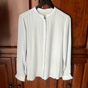 LOFT blouse size Medium (M) with Pearl buttons, light blue